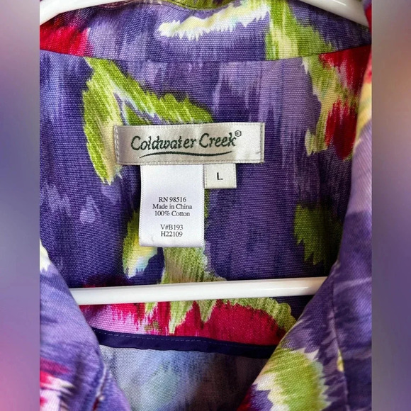 Vintage Coldwater Creek Floral Denim Jacket - Size L - Picture 2 of 3